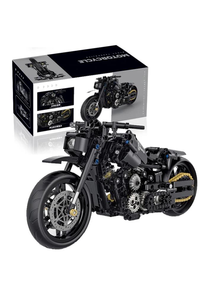 586 ks Klasická motorka Stavebnice Bloky Moto Silnice Závodník Cihly Vánoční Dárky Hračky pro děti Chlapci Děti Dospělý Technické