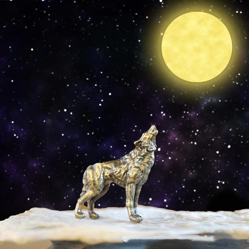 Howling Wolf Statue Sculpture Figurine Craft Furnishing For Home Decor Living Room Porch Decorations Office Desk Ornaments