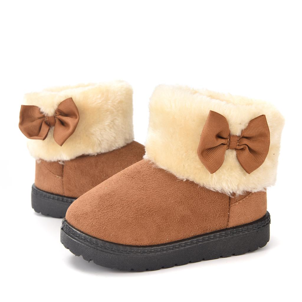 Children's Snow Boots, Thickened Cotton Boots for Young Children, and Warm Children's Shoes with Fleece Lining