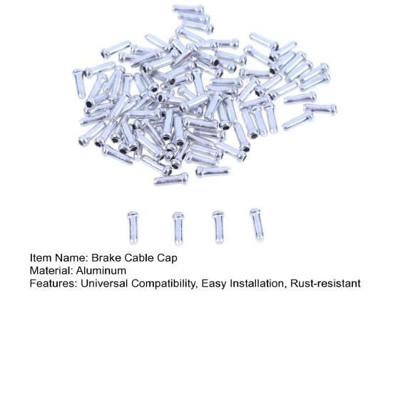 100Pcs Bike Brake Cable Cap Aluminum Brake Cable End Cap