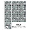 New 10Pcs Mosaic Tile Stickers Crystal Self-adhesive Kitchen Wall Stickers Living Room Bathroom Decoration PVC