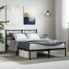 Metal Bed Frame with Headboard Black 120 X 200 Cm