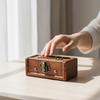 Vintage Distressed Wooden Storage Box with Metal Clasp Sturdy Decorative