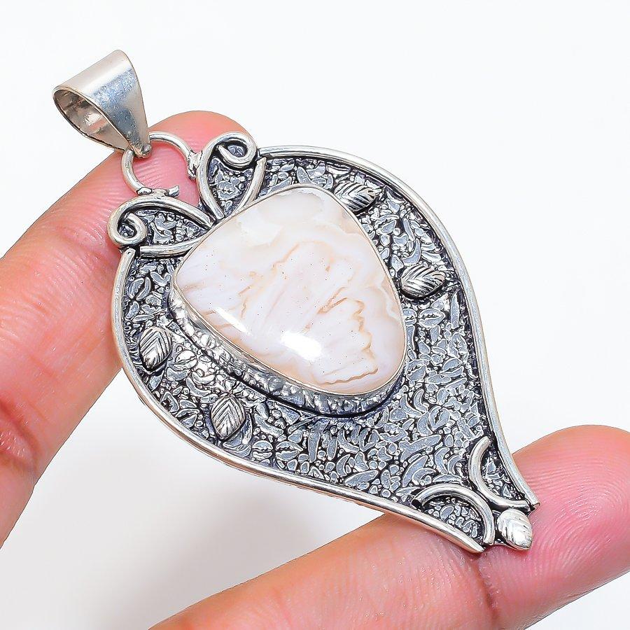 Natural Botswana Agate Gemstone 925 Sterling Silver Jewelry Pendant 2.56" ZS-206