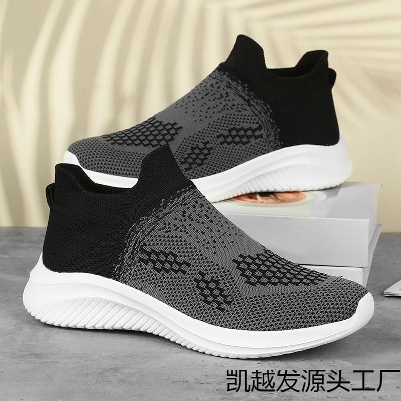 Summer new casual shoes breathable fly-woven sports shoes men's foot cover lightweight running shoes
