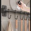 Kitchen Hook Rack Stainless Steel Wall Shelves Storage Utensils Holder Kitchen Accessories Organizer Wall Storage Rack No Punch