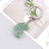 Natural Stone Moon Keychain Keychain, Bag Pendant, Moon Keyring Pendant.