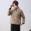 Rhombus down jacket women's short winter small new white duck down doll collar light coat tide