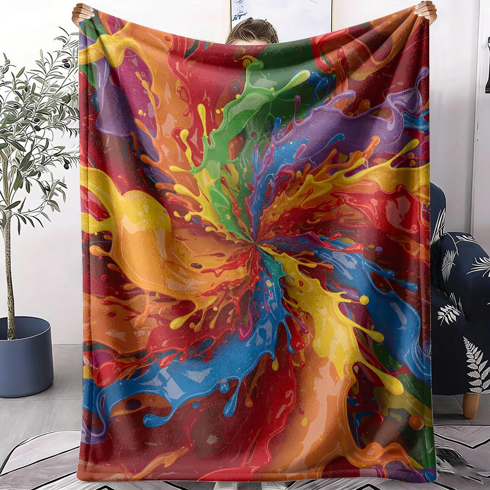 Abstract Paint Swirl Throw Soft Flannel AC Blanket Lightweight Summer Nap Throw Cozy  Blanket for Sofa Bed Travel Home