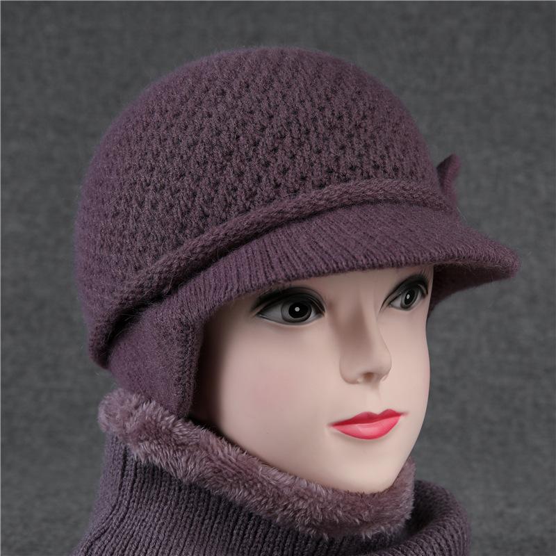 Hat Ladies Ear Protector Warm Wool Hat Winter Grandma Fleece Cold Hat