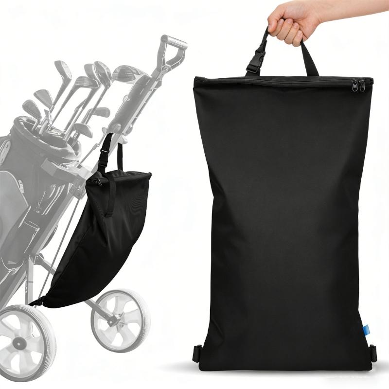 Large Capacity Golf Push Cart Storage Bag 3 Wheel Push Pull Cart Backside Extension Storage Bag with Zipper Closure
