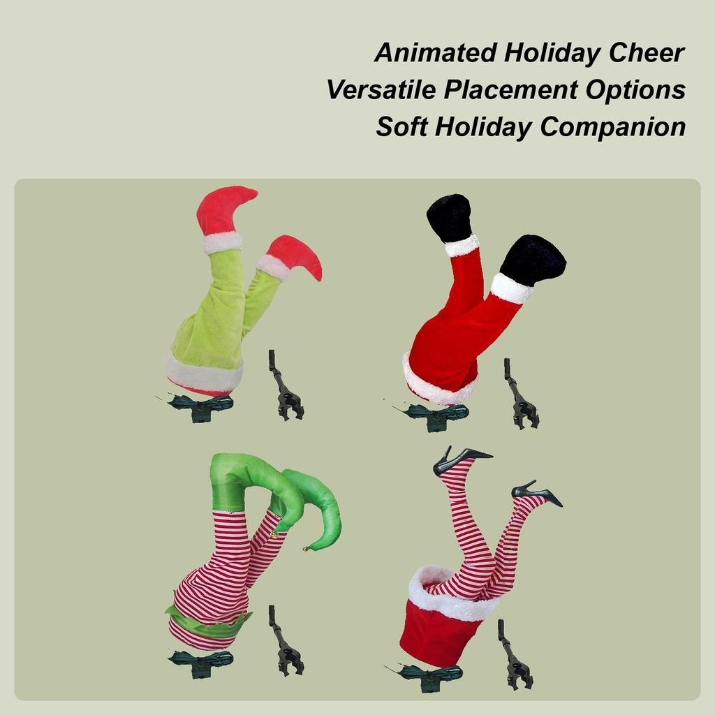 Christmas Tree Decorations Elfs Legs Soft Christmas Stuffed Legs Tree Top Decoration Swinging Foot Christmas Tree Ornament