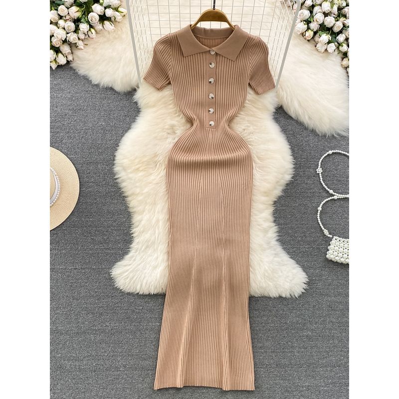 Polo Summer New Arrival Elegance Retro Dress Short Sleeve