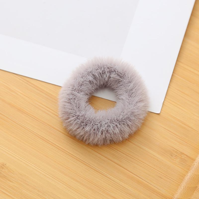 2 Pcs New Colorful Fluffy Hair Band for Women Girls Ponytail Holder Hair Tie Plush Scrunchie Rubber Band Fashion Hair Accessories