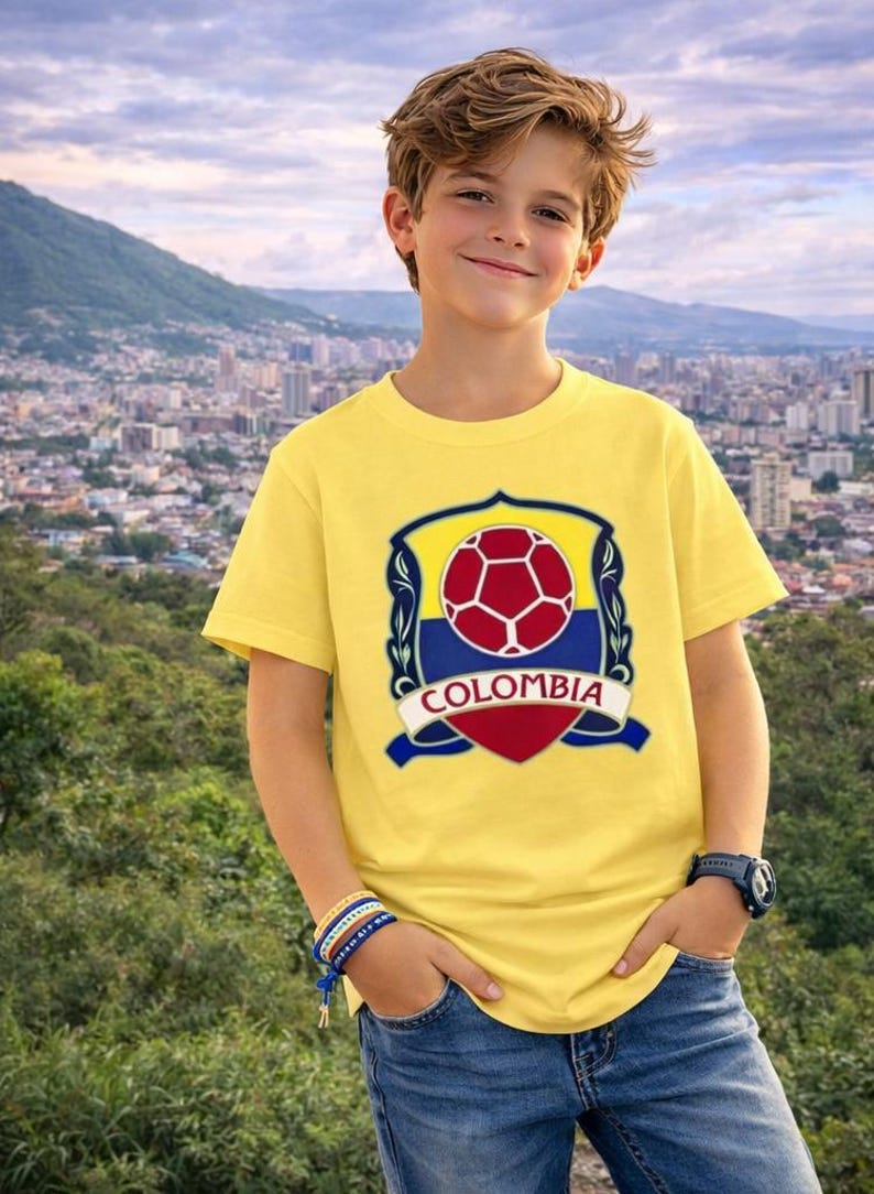 Colombia Soccer Kids T-Shirt: World Cup Fan Tee 120