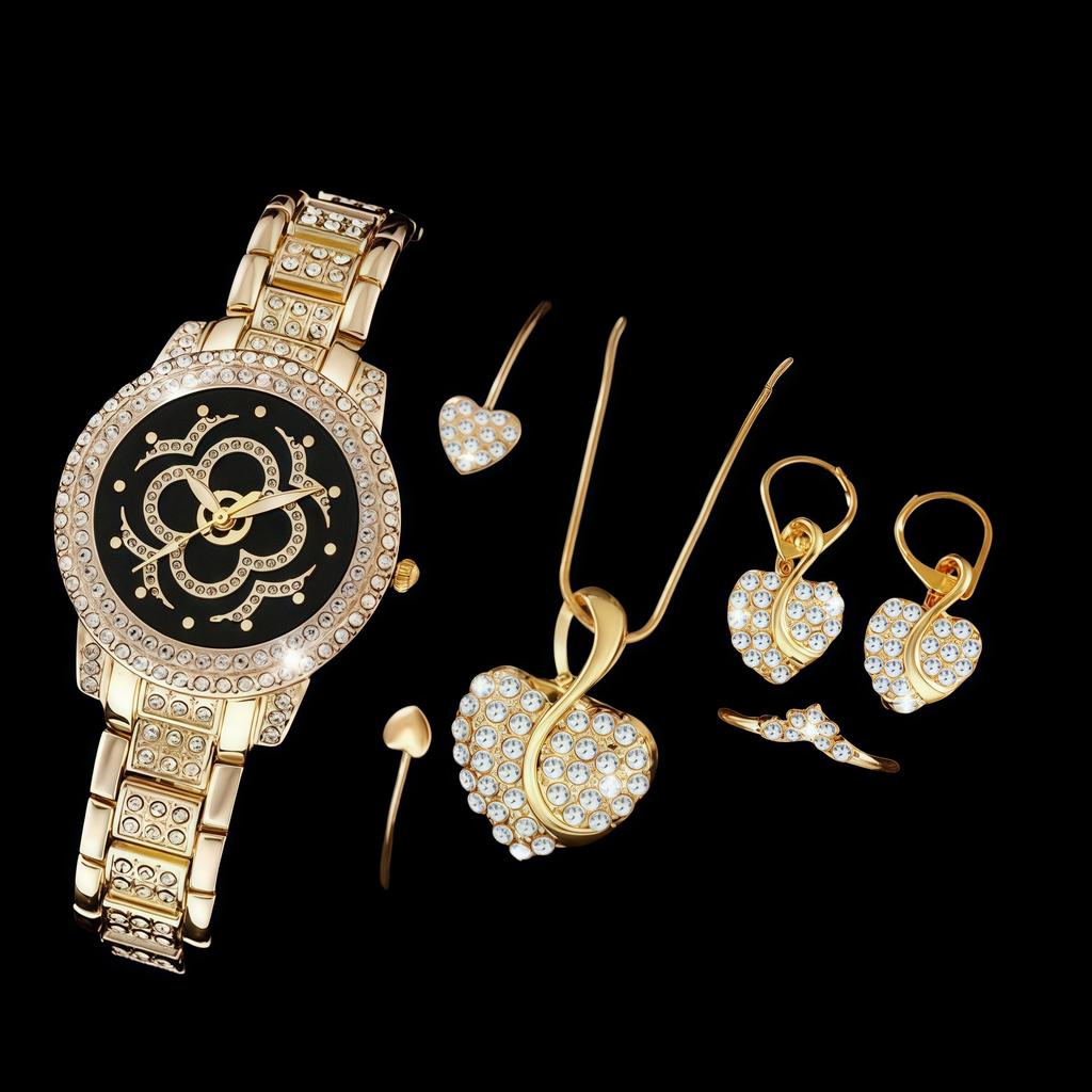 Ladies Watch Love Necklace Jewelry Set Yanyu Popular Love Quartz Watch Women