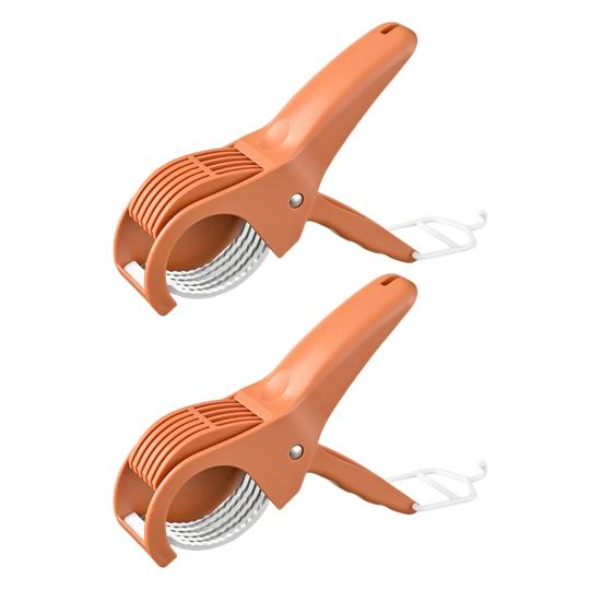 2Pcs Fruit Slicer Ergonomic Handle Multi-Blade Design Kitchen Cutter Fruits Vegetables Slicer