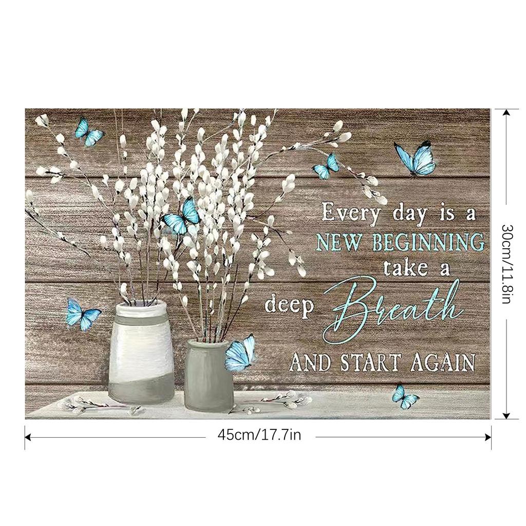 1Pcs Frameless Flower And Butterfly Canvas Painting Plant Posters And Prints For Living Room Bedroom, Wall Art Pictures, Home Decor
