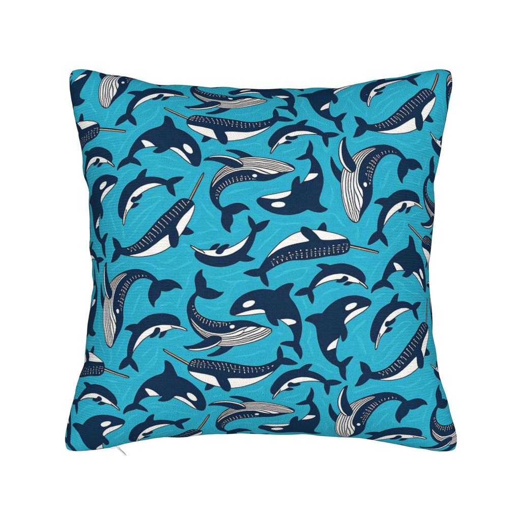 Orca Whale Patterns Pillow Case Comfy Pillow Cover For Sofa Car Home Decor Morden Cushion Cover