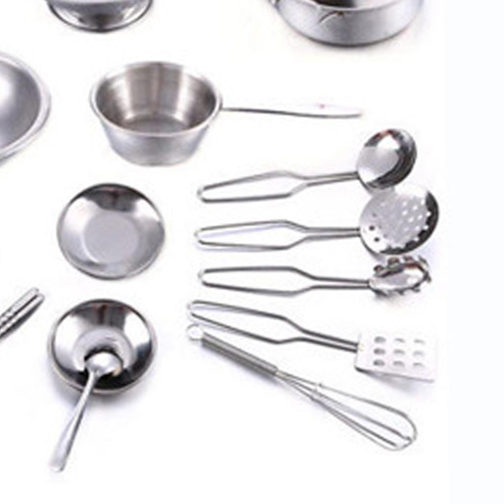 16PCS Pots and Pans Kitchen Toy Stainless Steel Pretend Play Cooking Toys for Kids Kitchen