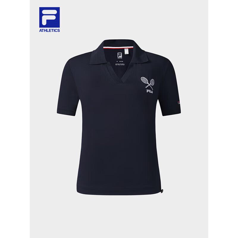 FILA Women s Knit Short Sleeve Sun Protection Polo Shirt L