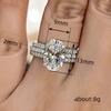 Luxury Three Sets Of Rings, Wedding Engagement Geometric Jewelry Ring, Fashion Temperament Super Flash Ring