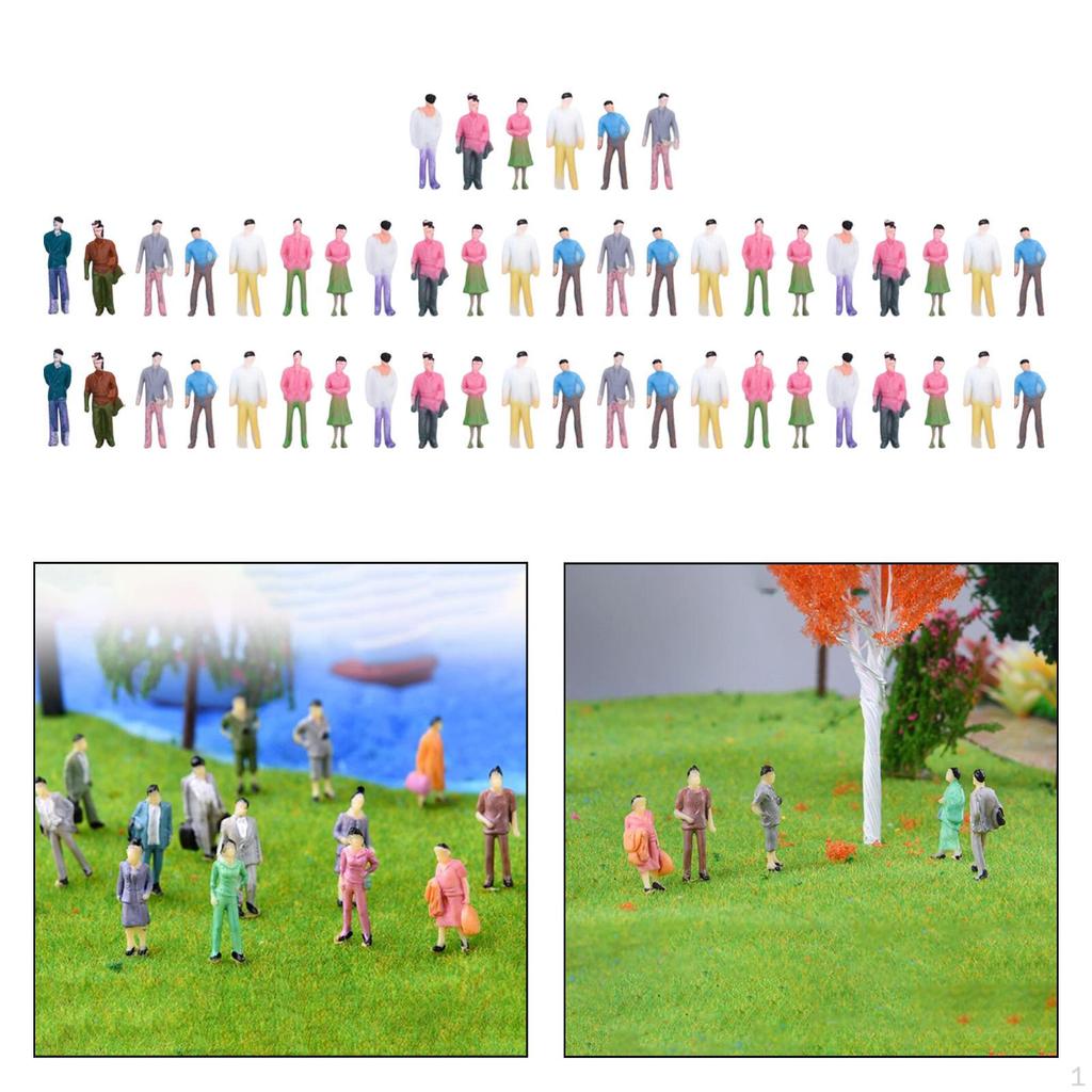 Hand Painted Figurines Tiny People Desktop Ornament Scenery Diorama Sitting Standing Figures Sand