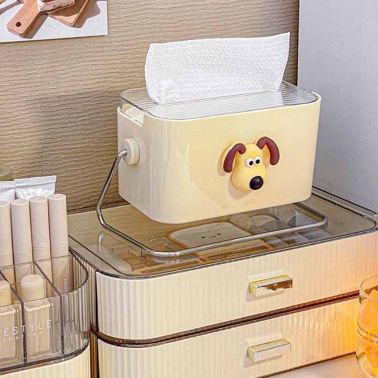 WTEMPO Tissue Box Household Contracted Lovely Tea Table Multifunctional Rotary Receive Napkin Box