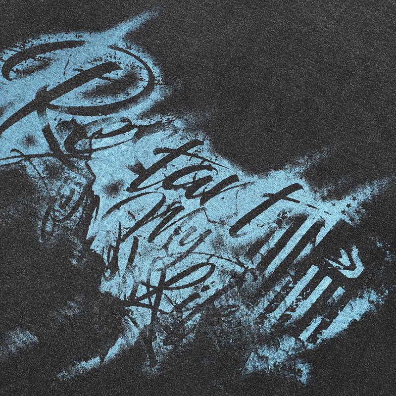 Streetwear Grafické tričko s graffiti písmeny Bavlna Prané černé tričko Unisex Topy Trička Léto Krátký rukáv Tričko