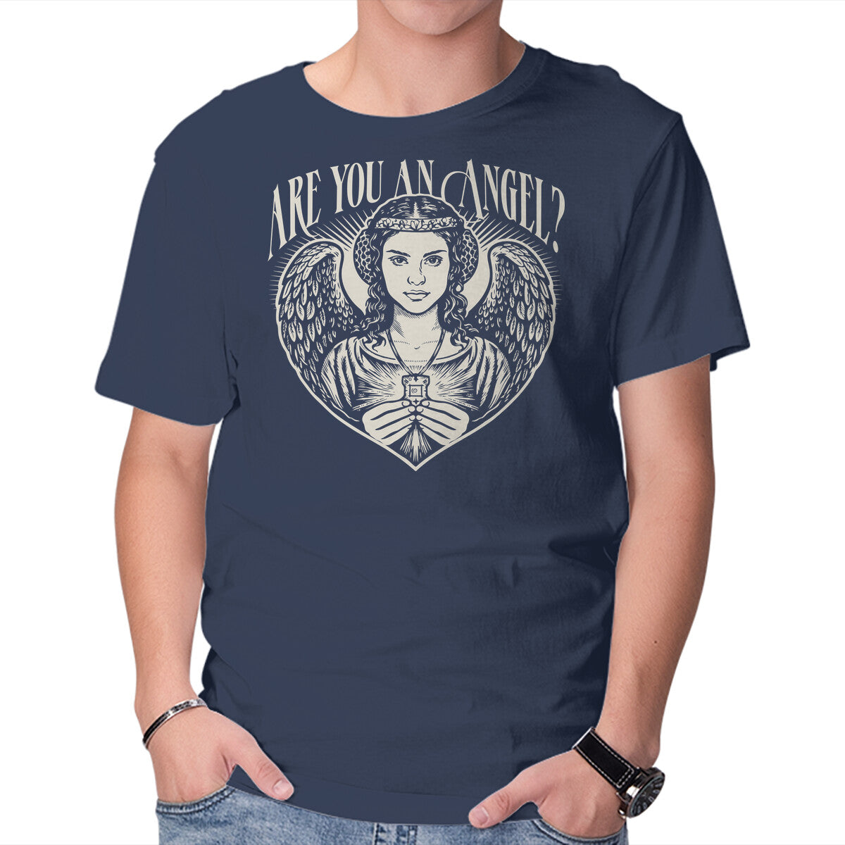 Unisex Crew Neck T-Shirt You re An Angel Graphic Short Sleeve Casual Tee XXL
