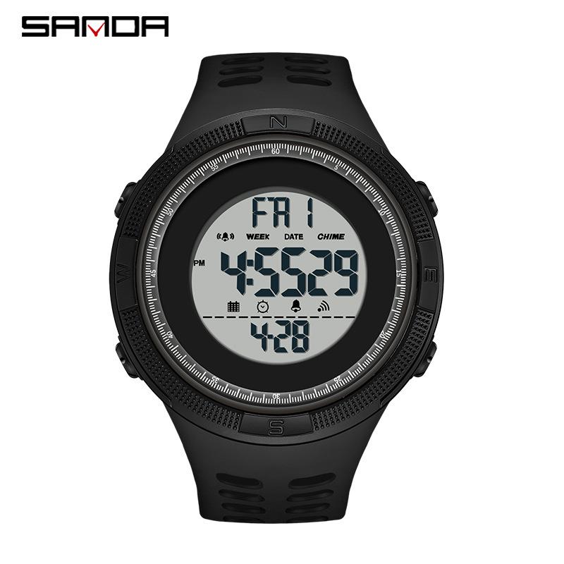 Sanda Youth Fashionable Waterproof Electronic Wristwatch for Men
