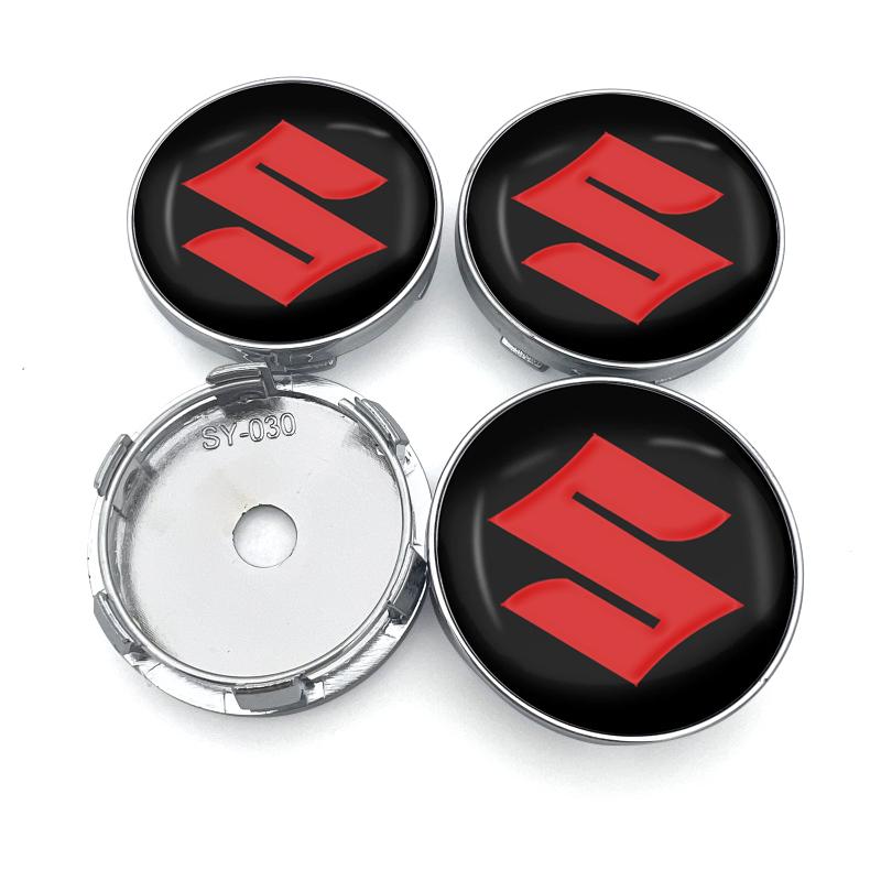 4pcs 60mm Car Wheel Center Hub Center Cap Rim Hub Dustproof Cover Emblemem for Suzuki Swift Samurai Sport Jimny Grand Vitara Alto GW250 Splash Swace