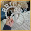 European American Beaded Bridal Vintage Pearl Hair Party Headband Accessories Handmade Bride Pearl Headband