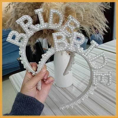 European American Beaded Bridal Vintage Pearl Hair Party Headband Accessories Handmade Bride Pearl Headband