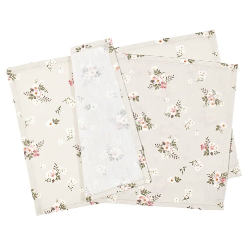 COLORFUL CANDY STYLE Placemats for Girls and Children, Stylish Cloth Lunch Placemats (25cm X 35cm), Set of 2, Petit Bouquet, N3697300