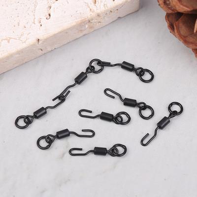 10/20Pcs Carp Fishing Swivels Snaps With Solid Ring Quick Change Fishing Hook Swivels Accessories For Carp Rig Micro Swivel Hook