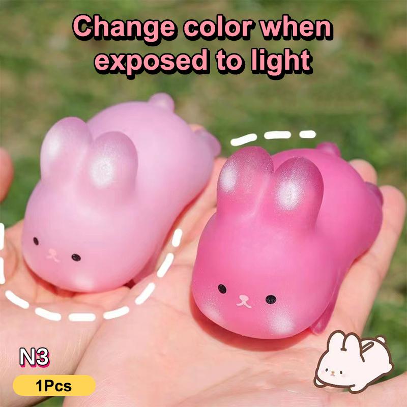 Anti-Stress Toy Color-Changing Cute Heart Rabbit Squeeze Fidget Toys Squishy Anti Stress Funny Stress Relief For Kid Adult Gift