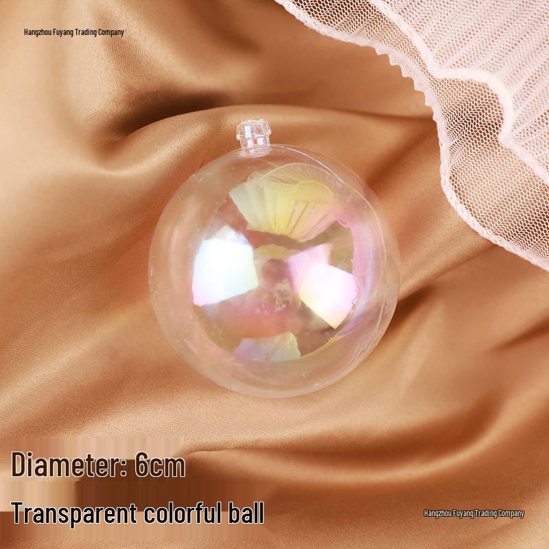 50-Piece Iridescent Wishing Balls: Colorful Transparent Cake Decorations for Birthdays