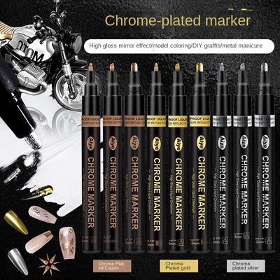 High-gloss Mirror Chrome Marker Metal Reflective Paint DIY Up To Plastic Model Nail Art Metal Pen