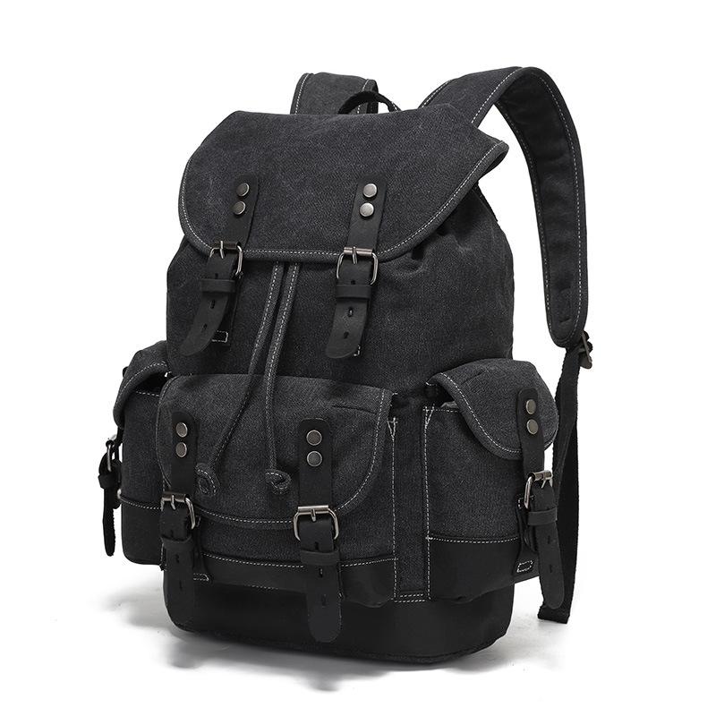 Vintage Canvas Backpacks for Men Laptop Daypacks Waterproof Rucksacks Large Waxed Mountaineering Travel Pack Vintage Backpack