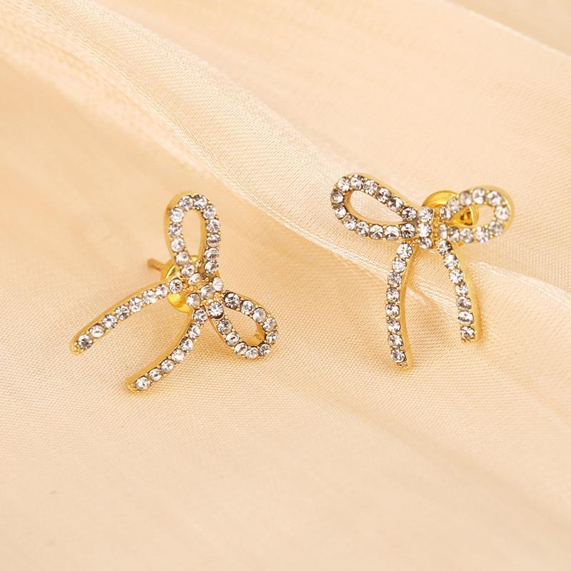 

Titanium Contemporary Steel Butterfly Bow Necklace For Fashionforward Gift Women Earring Gold