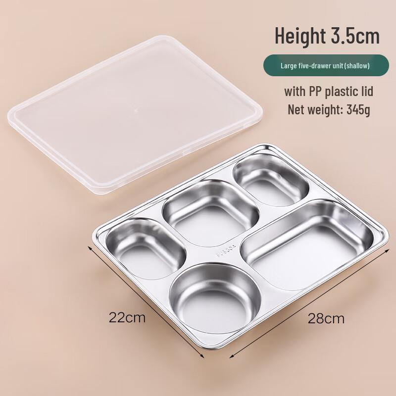 304 Stainless Steel Divided Lunch Tray