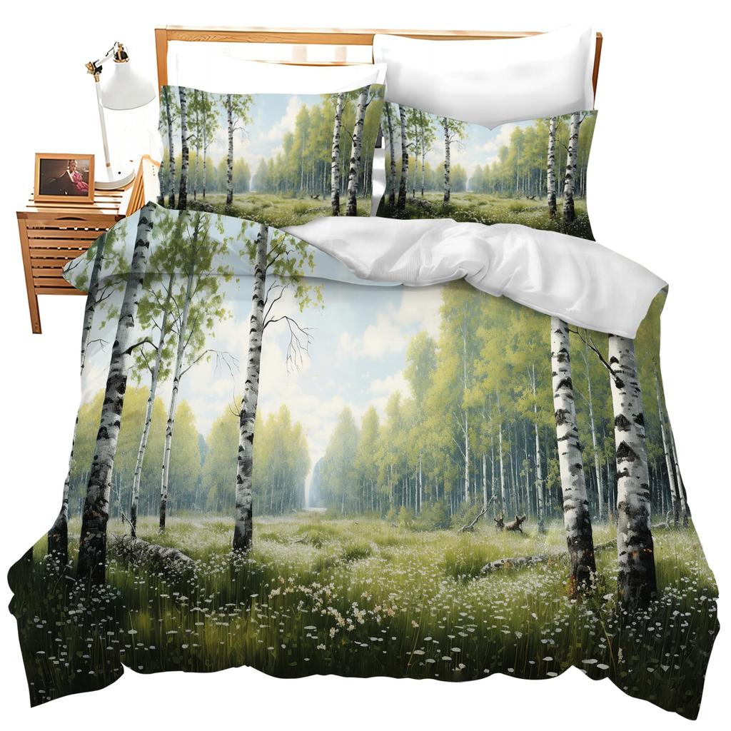 Tropical Tre Soft Duvet Cover Set Nature Plants Tre Foliage Decorative Beding Set Soft Microfiber Warm Comforter Cover for Young Boys Young Girls