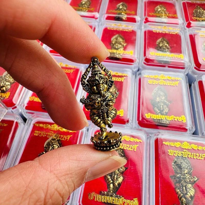 Hinduizm Ganesha Bóg z Głową Słonia Bogaty Statua Czerwone Pudełko z Aksamitu Potężny Amulet Sukcesu Błogosławieństwa Biżuteria Vintage Prezenty Chroni Zdrowie Szczęśliwy