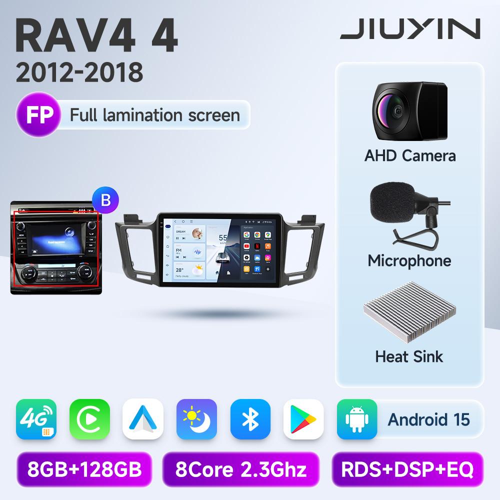 JIUYIN AI Voice Wireless CarPlay Android Auto Radio for Toyota RAV4 RAV 4 2012 - 2018 4G Car Multimedia GPS 2din autoradio