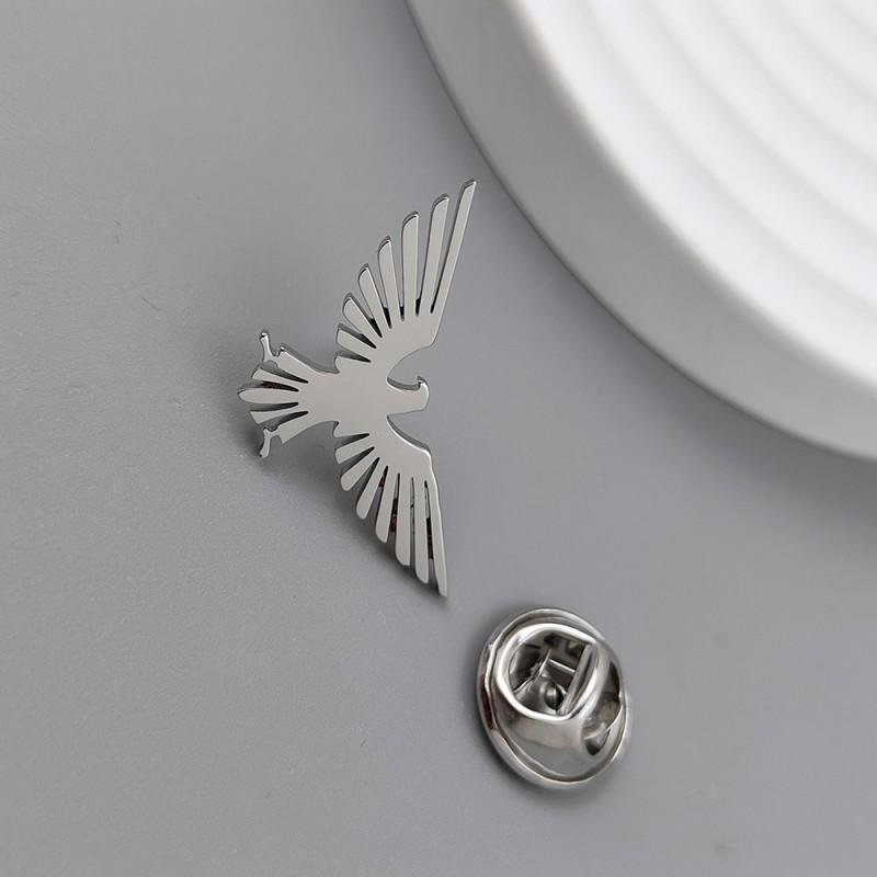 Smooth Eagle Brooch Cufflinks European American Personality High-end Exquisite Animal Suit Jacket Accessories 14k