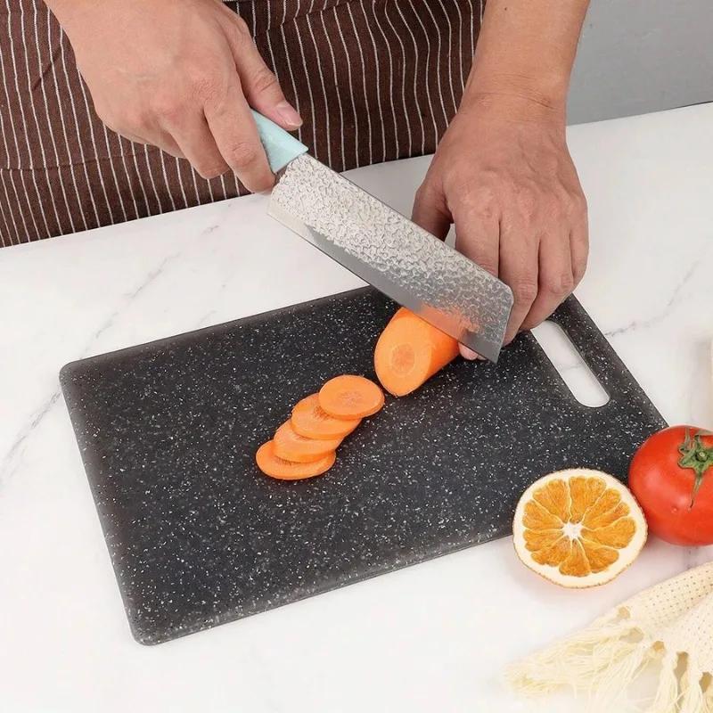 1PC Kitchen Cutting Board Marble Texture PP Antibacterial and Mildew Dishwasher Safe Vegetable Cutting Board