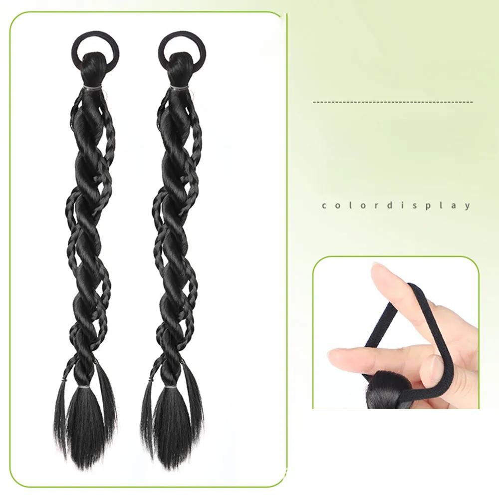 

1 пара Милая двойная коса скручиванием Синтетический парик Модный Крутой Натуральная имитация Боксерская коса Головной убор для девушки