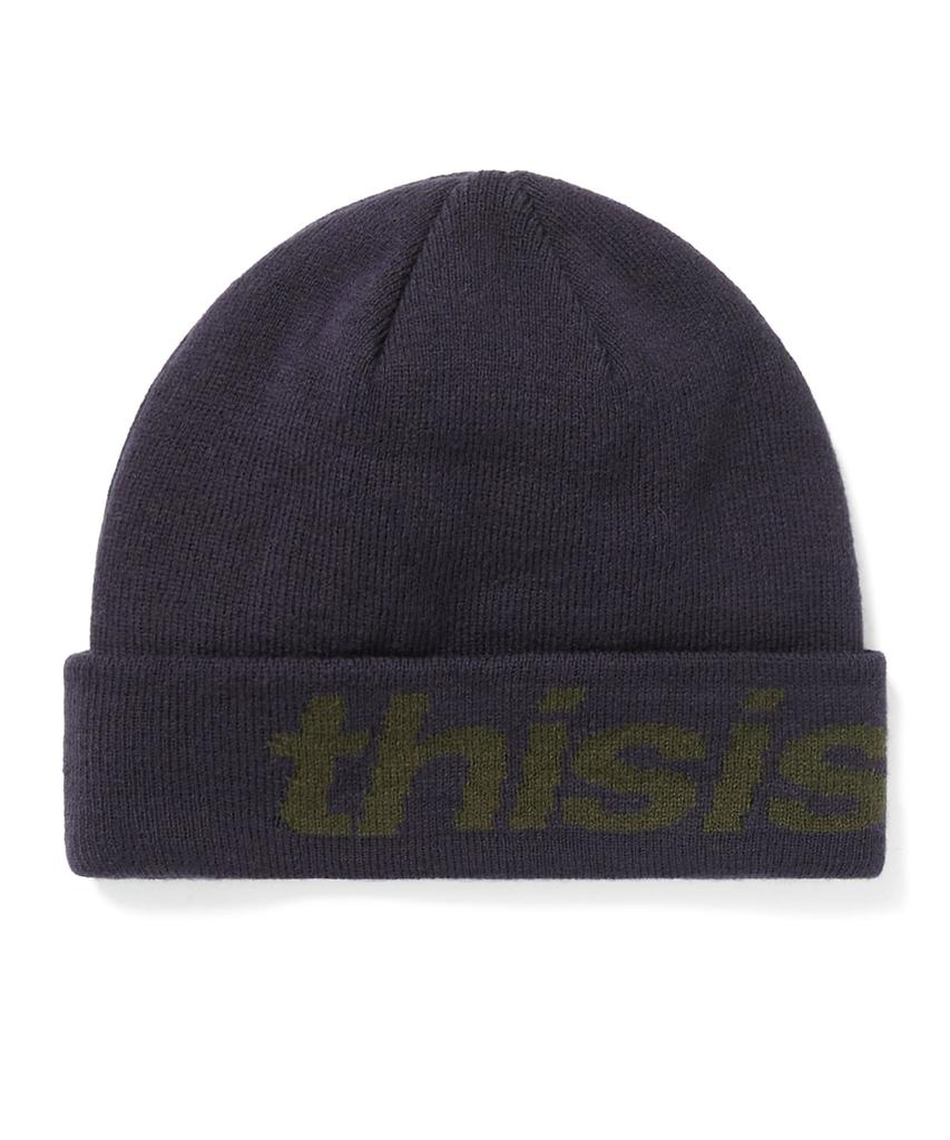 THISISNEVERTHAT Hsp-Logo Big Cuff Beanie Navy