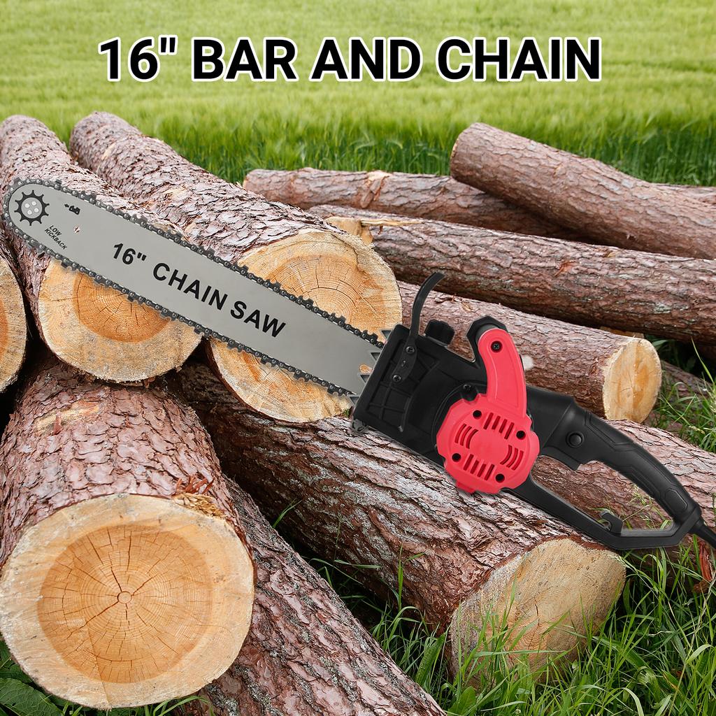 1800W Electric Chain Saw Powerful Corded Chainsaw with 16 Inch Chain and Bar Light Weight Multi